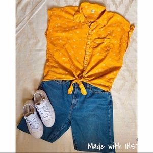 Old Navy Tie Front Floral Shirt